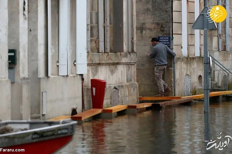 جاری شدن سیل در فرانسه + تصاویر